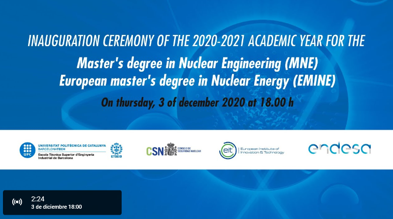 Inauguración de la 10ª edición del Máster de Ingeniería Nuclear de la UPC y ENDESA
