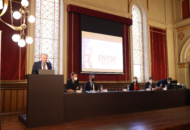 El consejero del CSN y presidente de Ceiden, Javier Dies, participa en la apertura del Foro Europeo de Jóvenes Nucleares (ENYGF`21) en Tarragona.