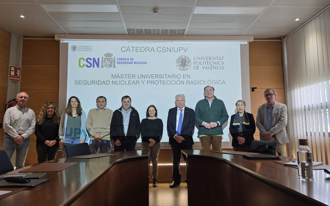 El consejero del CSN y presidente de Ceiden, Javier Dies, preside la reunión de la comisión de seguimiento de la Cátedra en seguridad nuclear y protección radiológica Vicente Serradell en Valencia UPV